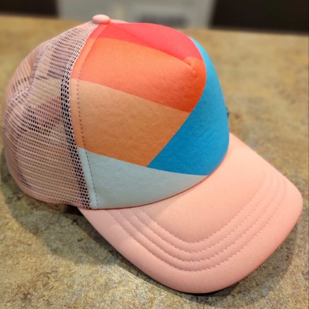 Zyia Pink Block Foam Snapback Hat New